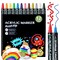 12 Colors Acrylic Paint Pens,Paint Markers Dual Tip for Wood, Canvas, Stone, Rock Painting, Glass, Ceramic Surfaces,DIY Crafts Making Art Supplies